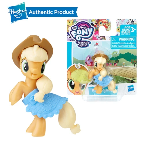 APPLEJACK FurReal Friends, My Little Pony с рисунком из мультфильма «Мой Маленький Пони» друзей 3-дюймовая пленка маленькие пони всех цветов радуги; платье Lunamoon редкость Сумерки ПВХ экшн статуэтки коллекционные куклы - Цвет: APPLEJACK