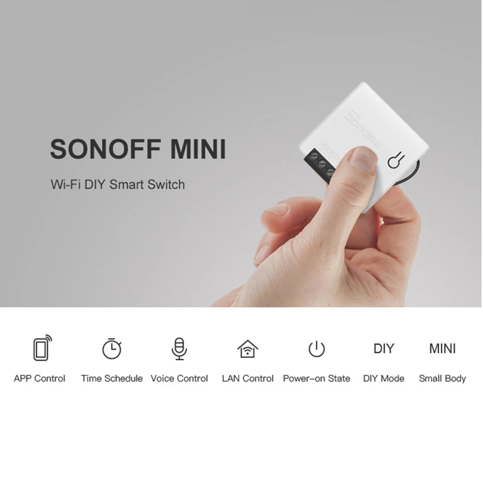 100 шт. Sonoff MINI DIY умный переключатель маленький корпус пульт дистанционного управления Wifi переключатель Поддержка внешнего переключателя работа с Alexa Google Home