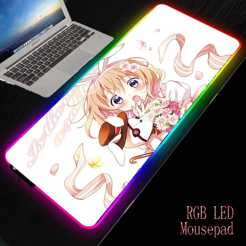

XGZ Gochiusa Anime Girl Mouse Pad Large Locking Edge Soft Durable Gaming Mousepad Non-slip Rubber Computer Desk Mat Dropshipping
