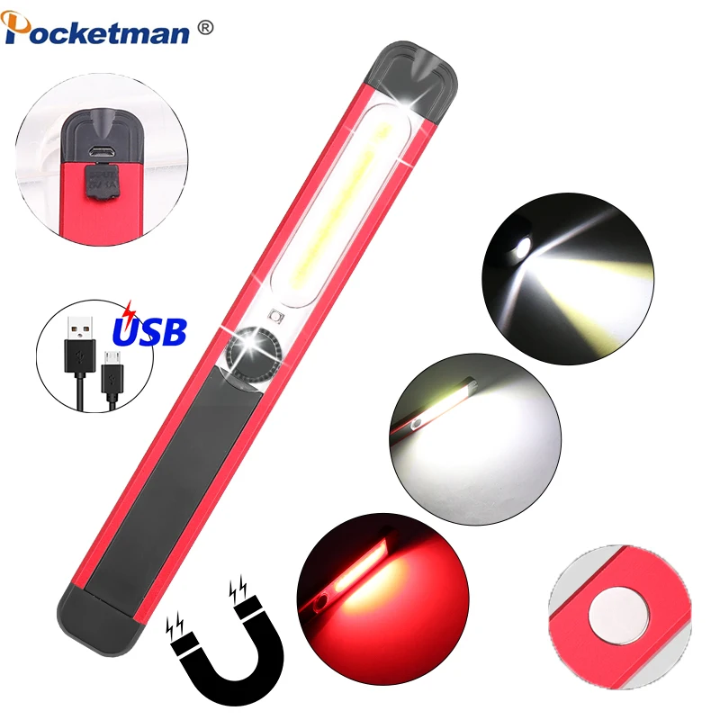 Светодиодный рабочий светильник COB + фонарь с магнитной основой и 4 режимами