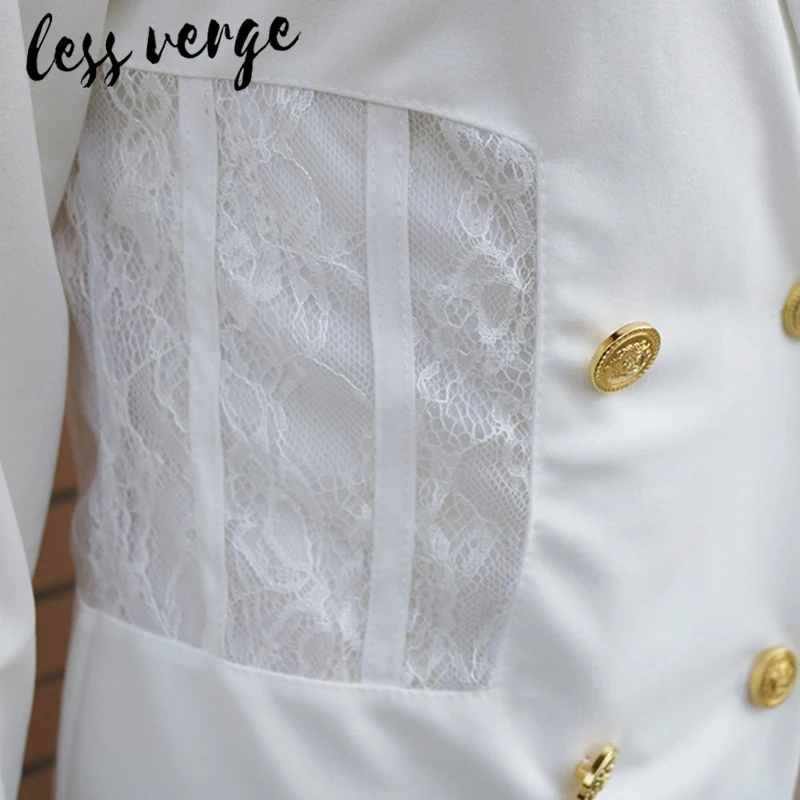 Женское офисное платье-блейзер lessverge белое платье с длинным рукавом и глубоким