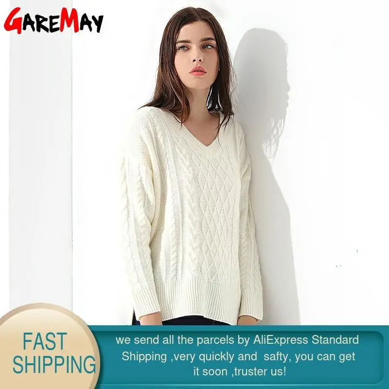 Sweater Women Pull Knitting Jumper Autumn Winter Pullover Female Jersey Mujer Invierno Knitted Tops For GAREMAY | Женская одежда