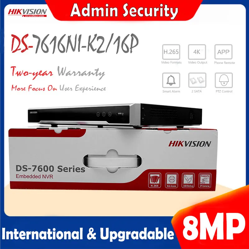 Hikvision DS 7616NI K2/16 P английская версия встроенный разъем & воспроизведение 4K NVR POE H.265