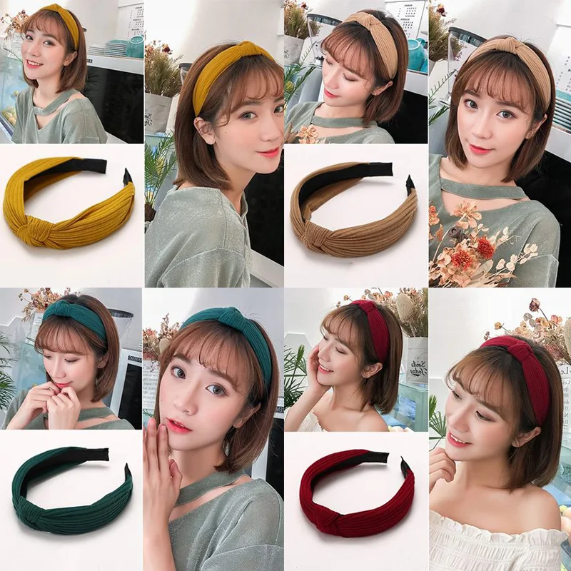 

YYOUFU Fashion Solid Colors Hair Knotted Hair Band for Women Headbands Hairbands Headwear 2019 New Arrival