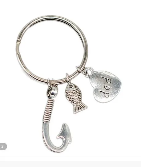 Семья любовь сердце папа брелок рыба крюк я для отца Рыбалка Рыболов ювелирные