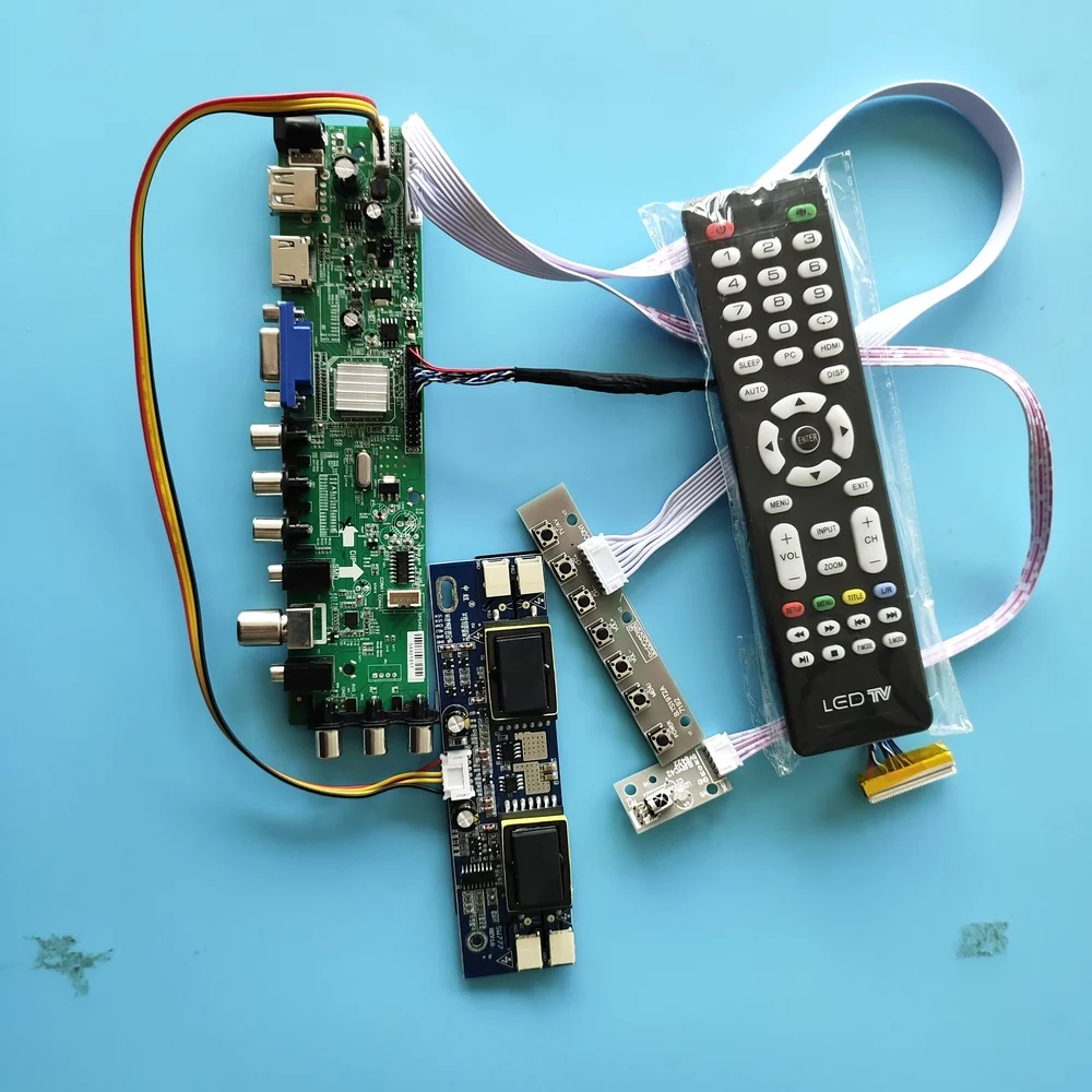 

Kit for LTM190EX-L05 TV Controller board DVB-T2 DVB-T Digital USB AV 30pin LCD Panel 4 CCFL HDMI VGA 1280X1024 19" remote