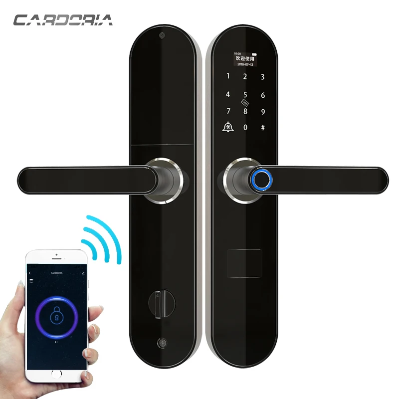 Fingerprint Lock Smart Card Digital Code Electronic Door Home Security Support APP Remotely Control Front Rear Panel | Безопасность и