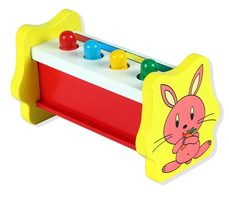 Деревянные игрушки Красочный ритм 4 Строительные блоки игра пилинг стол раннее