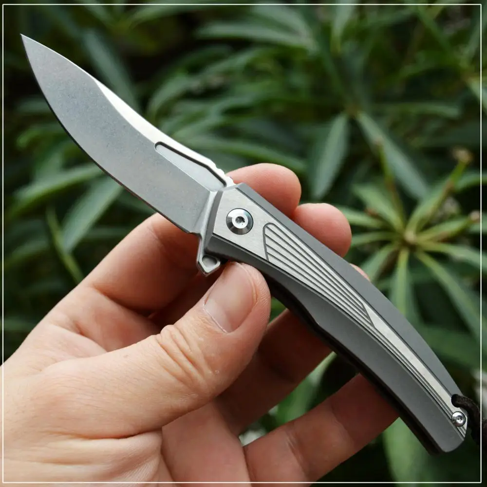 ФОРСЕЙЛ-M390 Складной нож с клинком из порошковой стали, с рукояткой из титанового сплава, с керамическими шарикоподшипниками КВТ, для использования на открытом воздухе, как инструмент для повседневной носки.