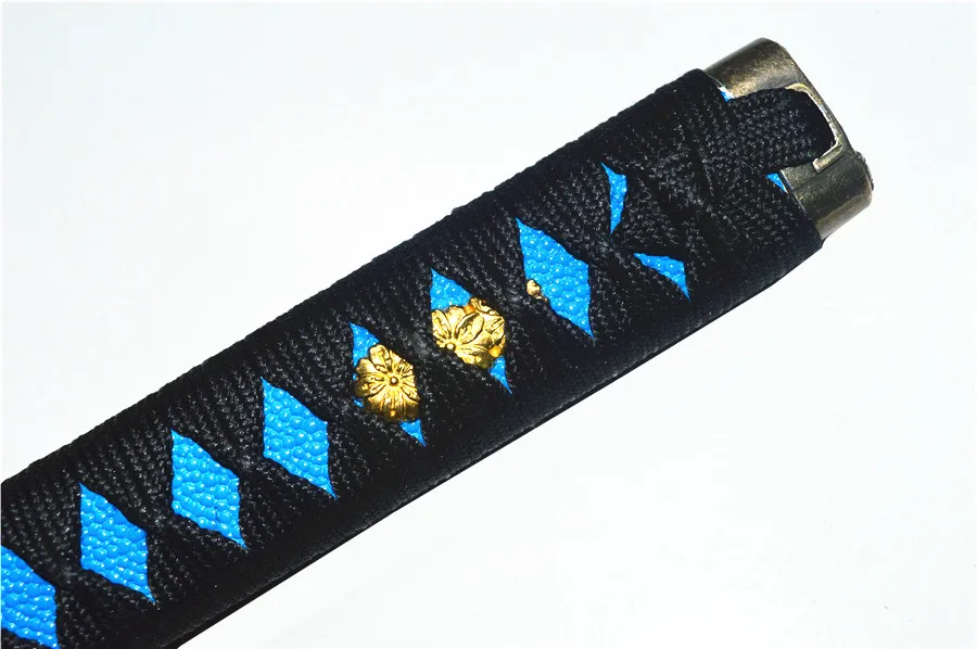 Красивый товар черный шнур Tsuka синий Rayskin из сплава Fuchi индивидуальный для