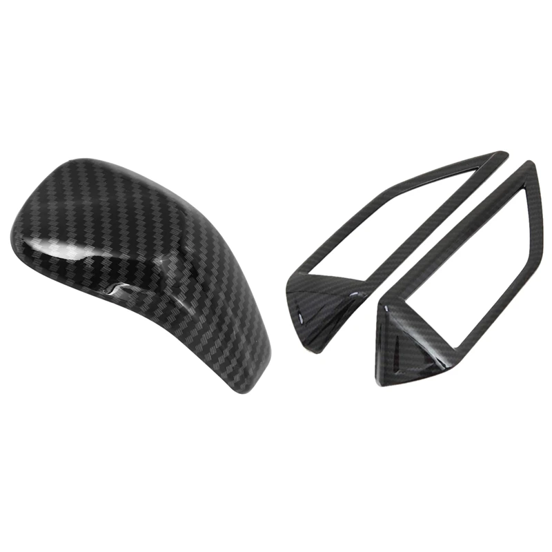 

1x Car Gear Shift Knob Head Cover for Subaru Forester 2019 & 2x Center Air Condition Outlet Vent Trim Cover