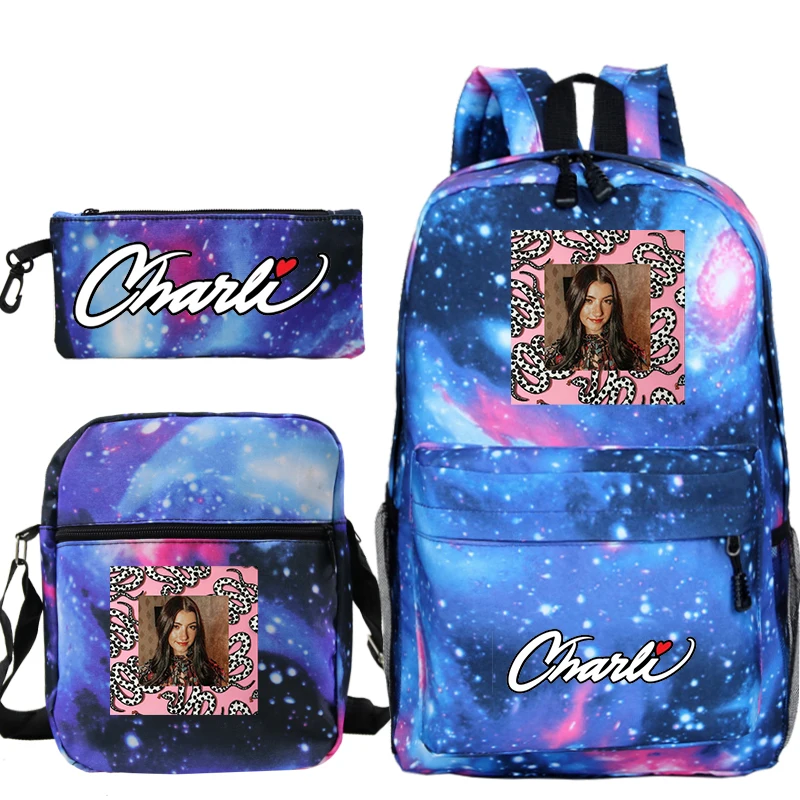 2020 Charli Damelio рюкзак 3 шт./компл. школьные сумки для девочек подростков чехол