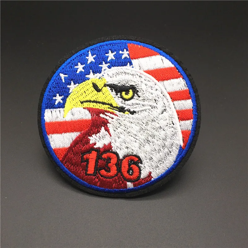 Размер круглого орла: 8x8 см своими руками патч вышитая ткань для утюга аппликация