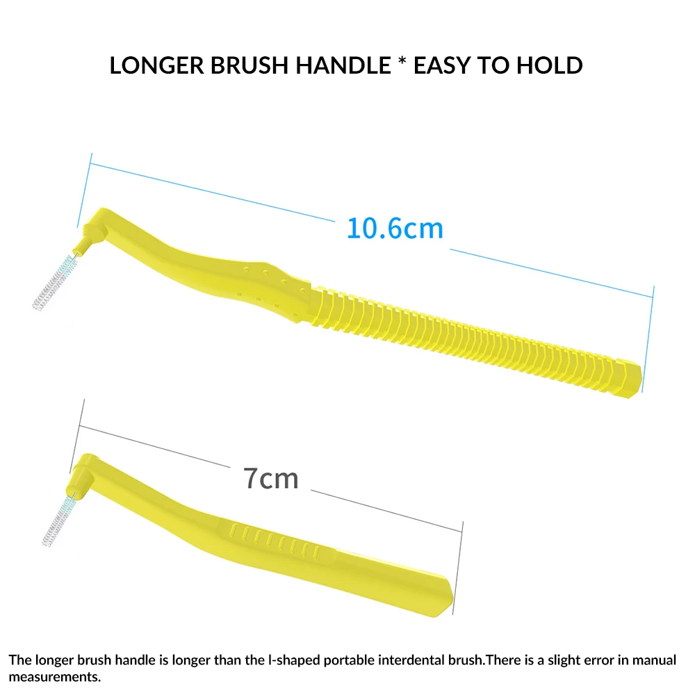 

22PCS Dental Floss interdental brush 0.4mm-1.5mm L Shaped Interdental Brush Cleaner Orthodontic Wire Brush Toothbrush Toothpick