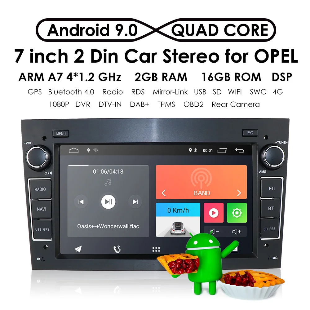 Ips DSP 2GB Android 9,0 2 DIN Автомобильный gps для opel Vauxhall Astra H G J Vectra Antara Zafira Corsa Vivaro Meriva Veda камера