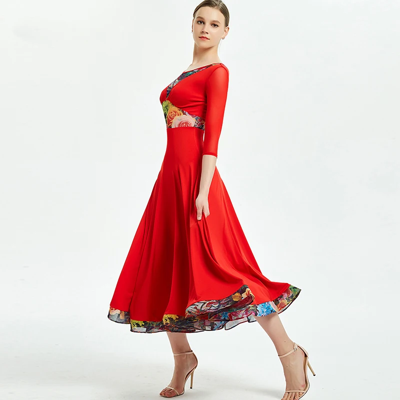 Модное платье для современных танцев новинка вальса большие качели женское