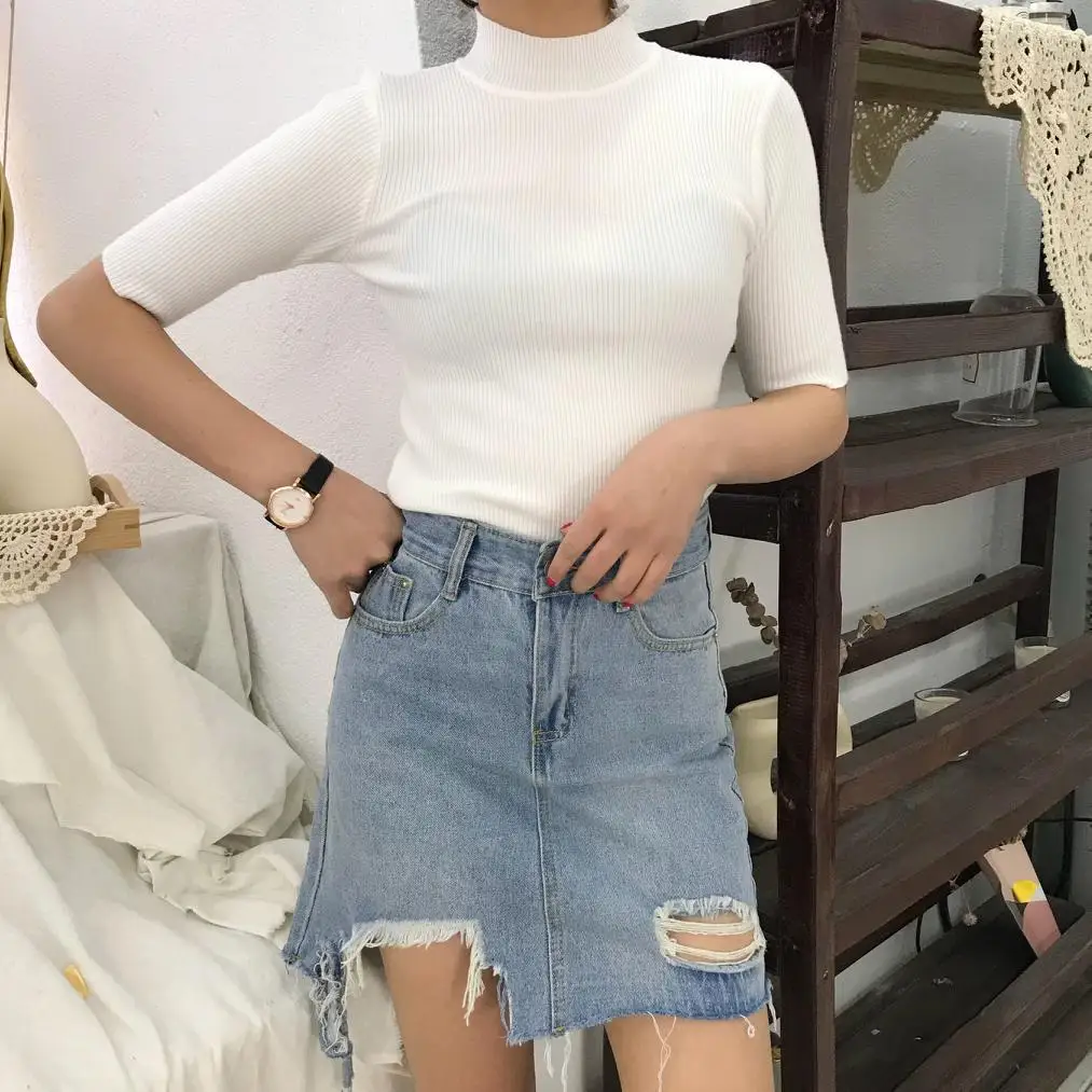 2019 осенние и зимние женские свитера одноцветные вязаные с круглым вырезом