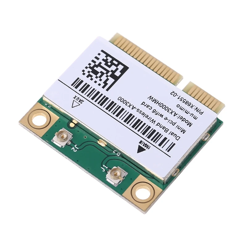 

2974Mbps Wifi 6 Dual Band AX3000 Wireless Half Mini PCI-E Network Wlan Wifi Card Bluetooth 5.0 802.11ax/ac 2.4Ghz/5Ghz Adapter