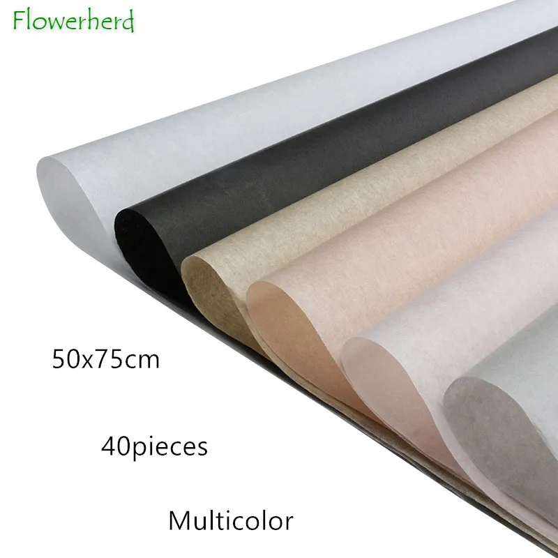 

40pcs/lot 50x75cm DIY Tissue Paper Clothing Packing Flower Bouquet Wrapping Paper Gift Packaging Craft Paper Scrapbook Paper