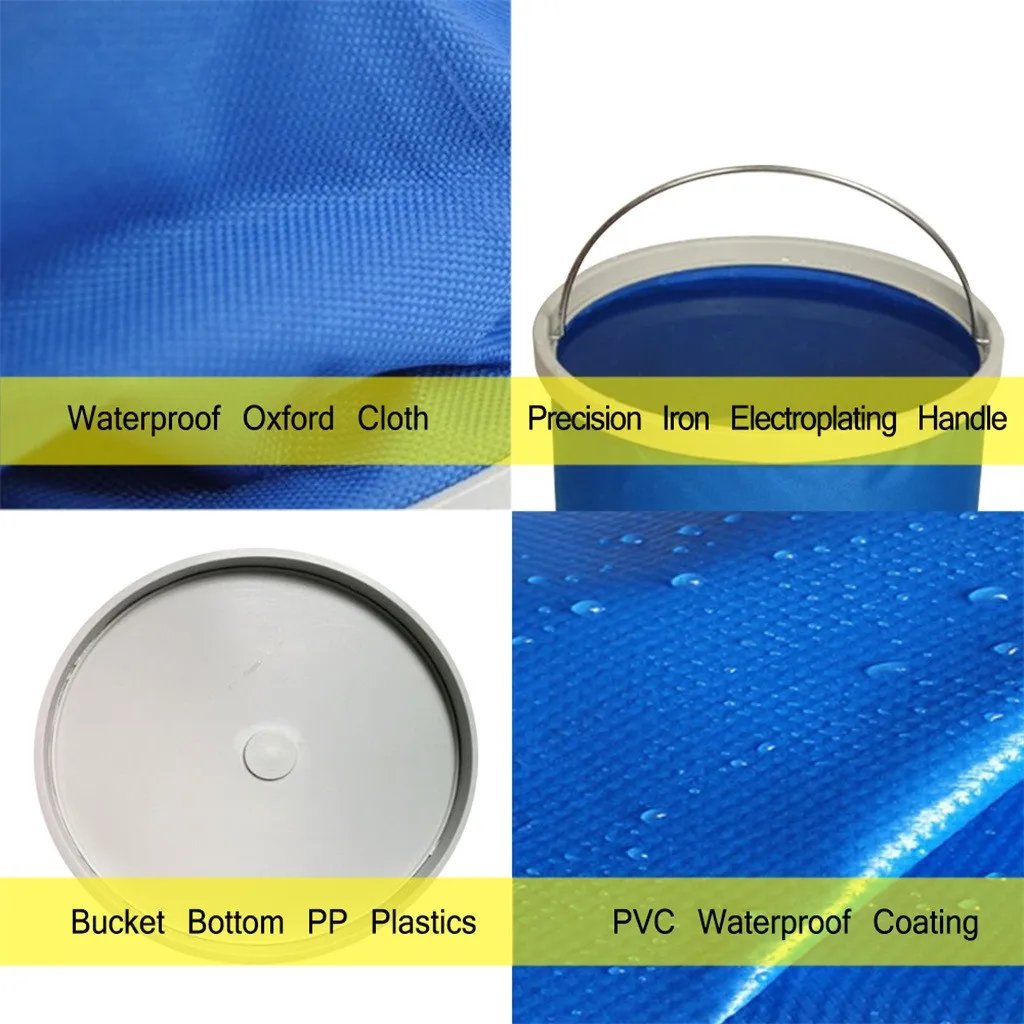 

Outdoor Waterproof Folding Bucket Is Convenient Environmentally Friendly Wear Resistant Cleaning Supplies Blue Folding storage