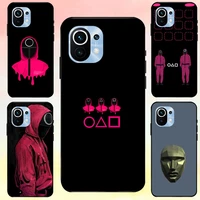 phone mobile case for xiaomi mi 10 11 pro se ultra youth 5g cellphone accessories squid game mask