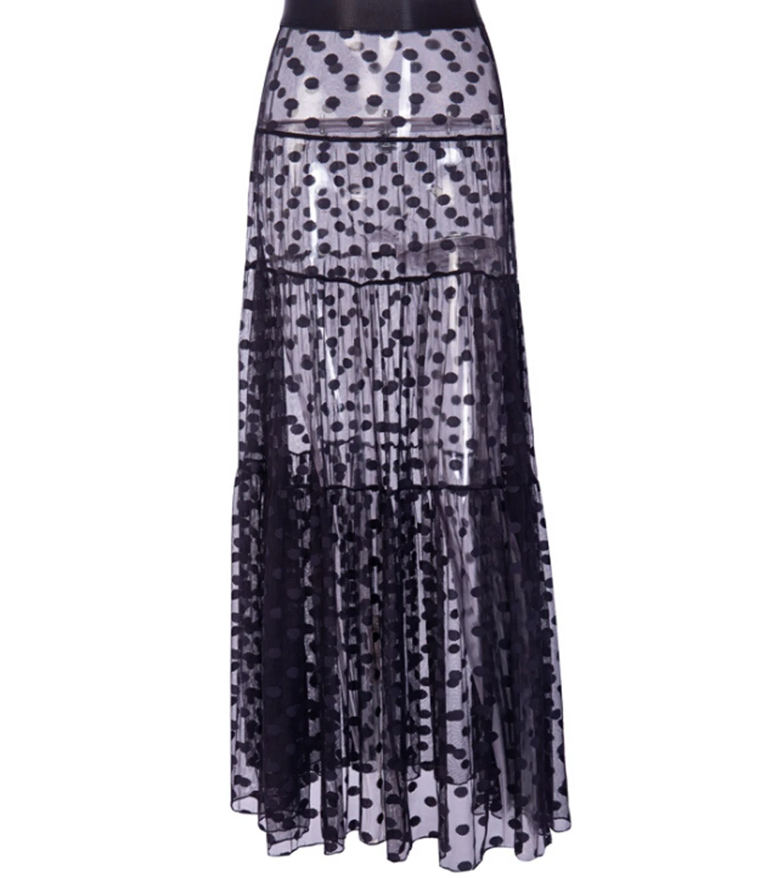 

Summer New Women Polka Dot Mesh Sheer Wrap Skirt Beach Tulle See Through Skirts Swimwear Bikini Wear Cover Ups