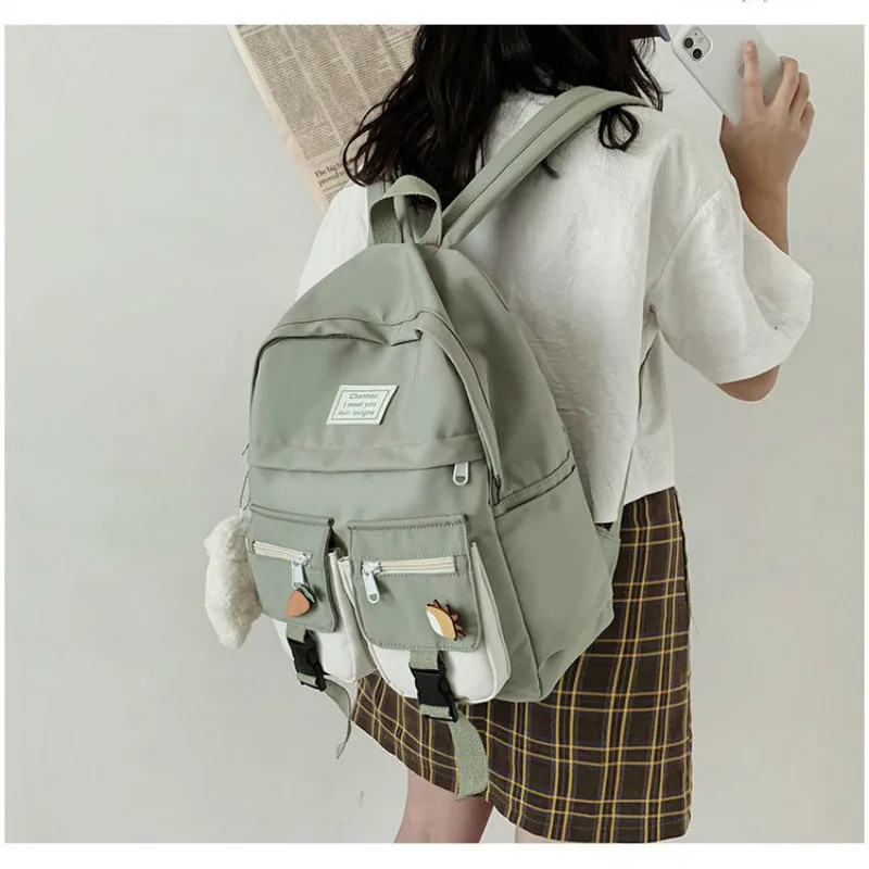 

Multi-pockets Women Backpack Fashion Teenager Girls School Bags Vintage Proofwater Female Backpacks Nylon Women Shoulder Bags