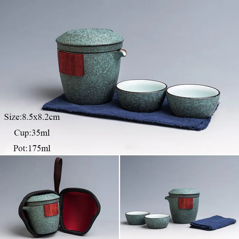 Style C LUWU керамический чайник Gaiwan с 2 чашки и чайные наборы цзялэ(Портативный Путешествия Чайный сервиз с дорожная сумка - Цвет: Style C