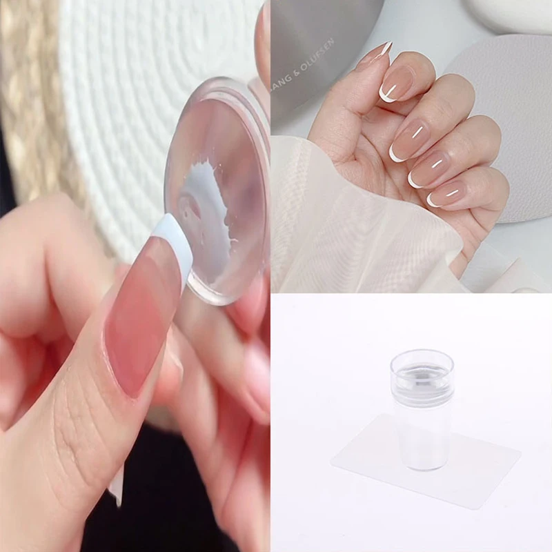 Silicone Transparent Template Seal Stamper Scraper Stamping French Manicure Plate Stamp Stencil Nail Stamp Art Embossing Tools