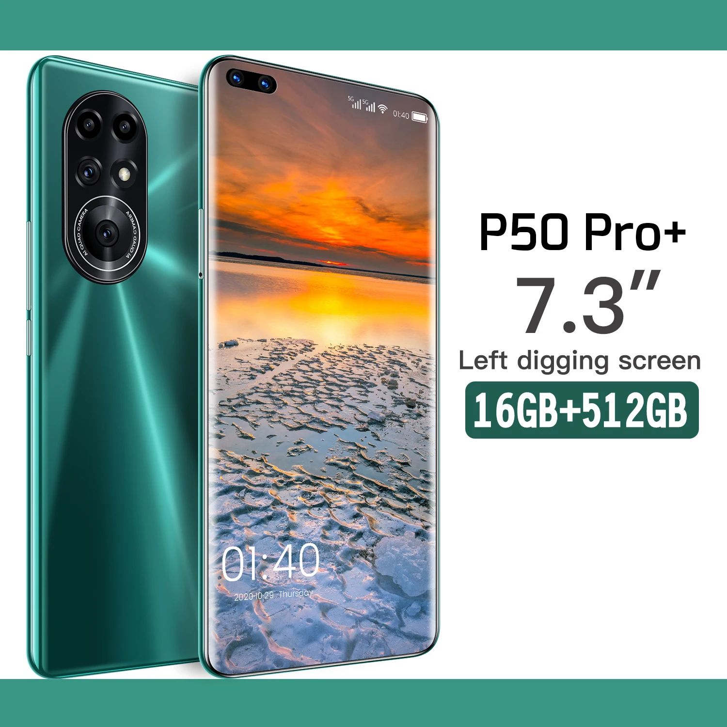 global version p50 pro 7 3 inch smartphone 6800mah 16gb 512gb android 11 face id mobile phone unlocked double sim 5g smartphone free global shipping