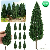 10pcs pine trees 125 model train railway building green model tree for o g scale 125 railroad layout diorama wargame scenery