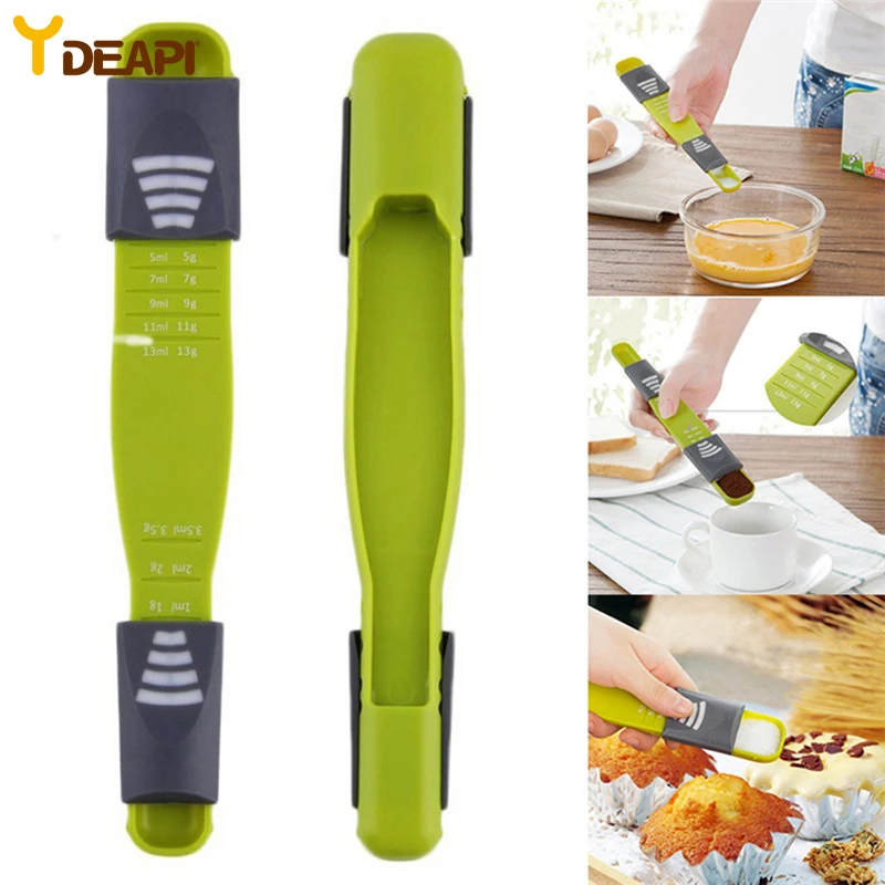 

YDEAPI Measure Cup Double End Eight Stalls Adjustable Scale Measuring Spoons Metering Spoon Baking Tool Kitchen Accessories