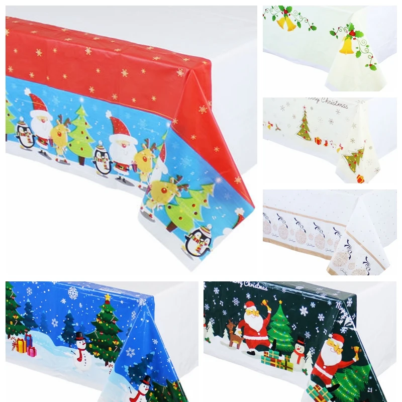 Счастливого Рождества Санта Клаус Снеговик скатерть с деревом стол для
