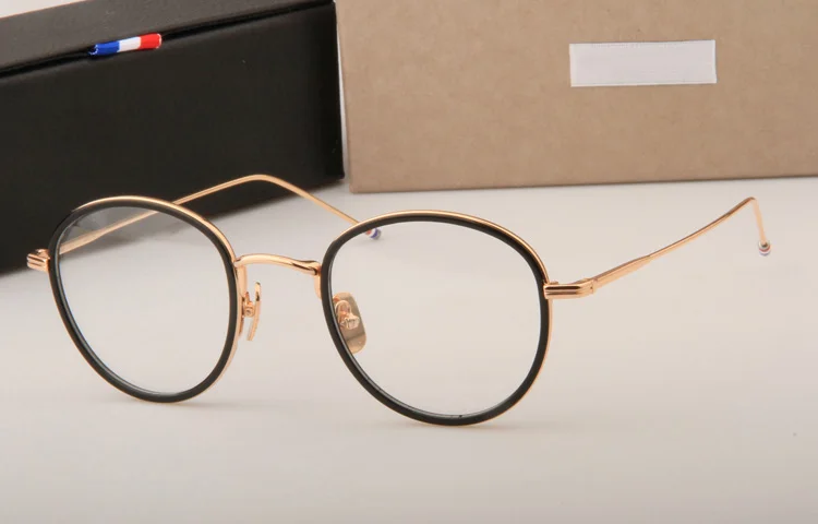 

Brand Design Alloy Acetate Glasses Frame Men Women Vintage Round Prescription Eyeglasses Frame TB905 Myopia Optical Eyewear