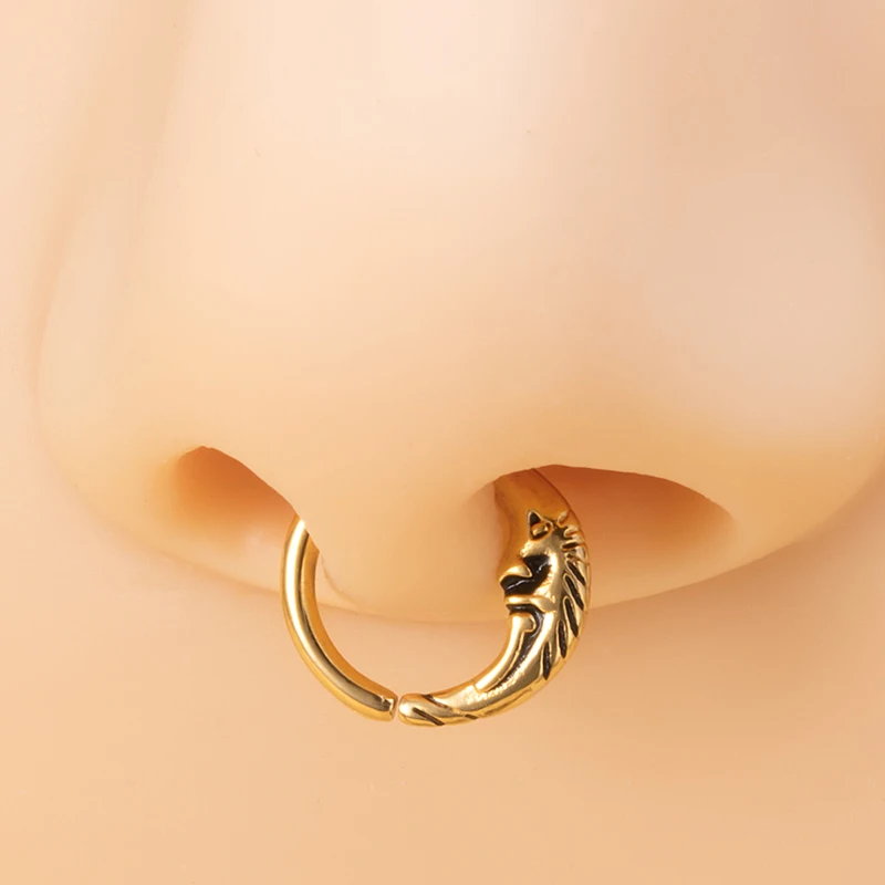 Кольцо женское с цирконом ювелирное изделие отделкой для перегородки ноздрей