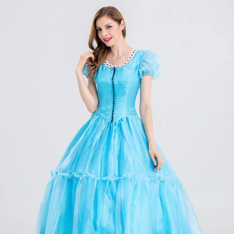 

Halloween Princess Costumes Womens Adult Alice in Wonderland Costume Suit Carnival Fancy Blue Dress Cosplay Costume for Girl