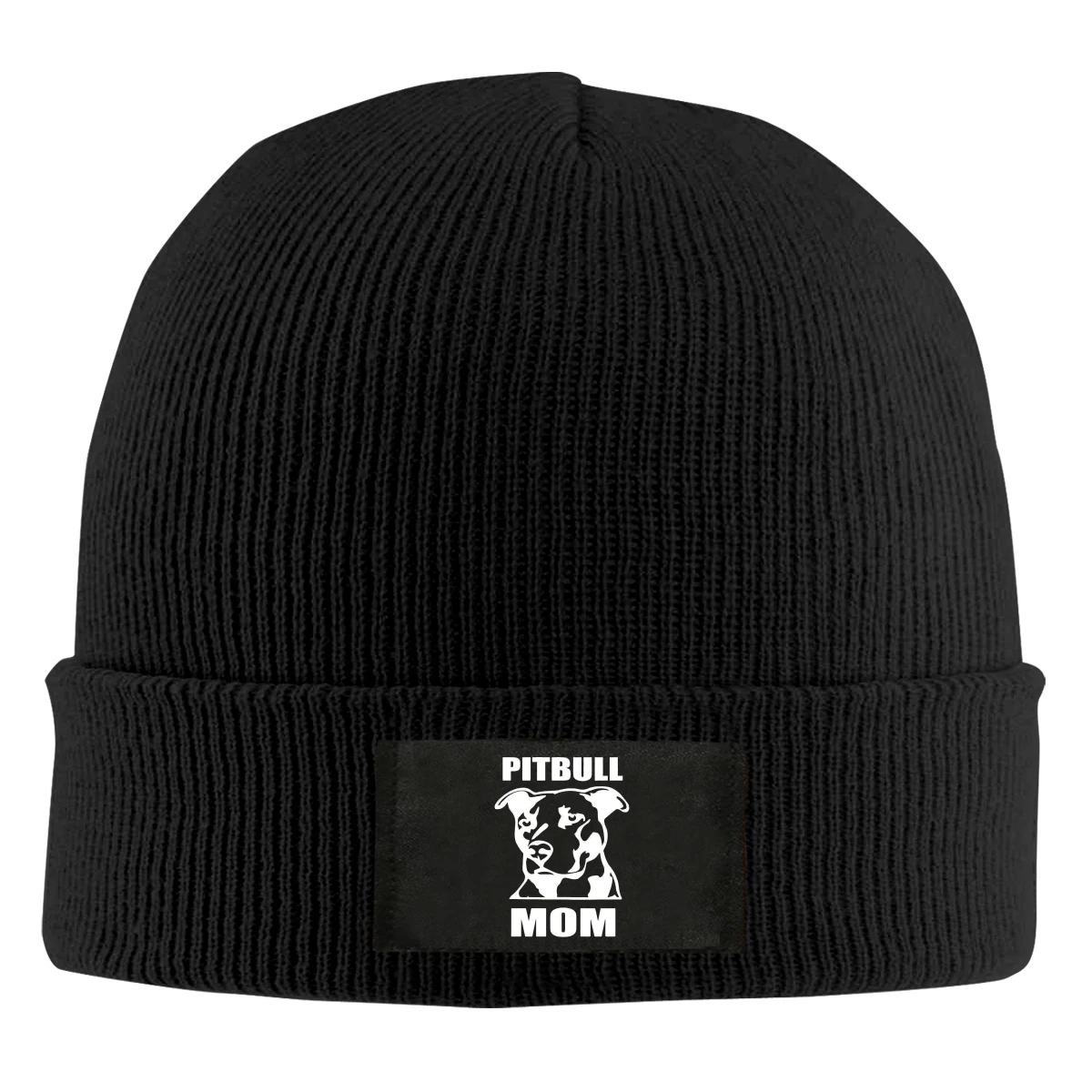 

Pitbull Mom Beanie Hats For Men Women With Designs Winter Slouchy Knit Skull Cap