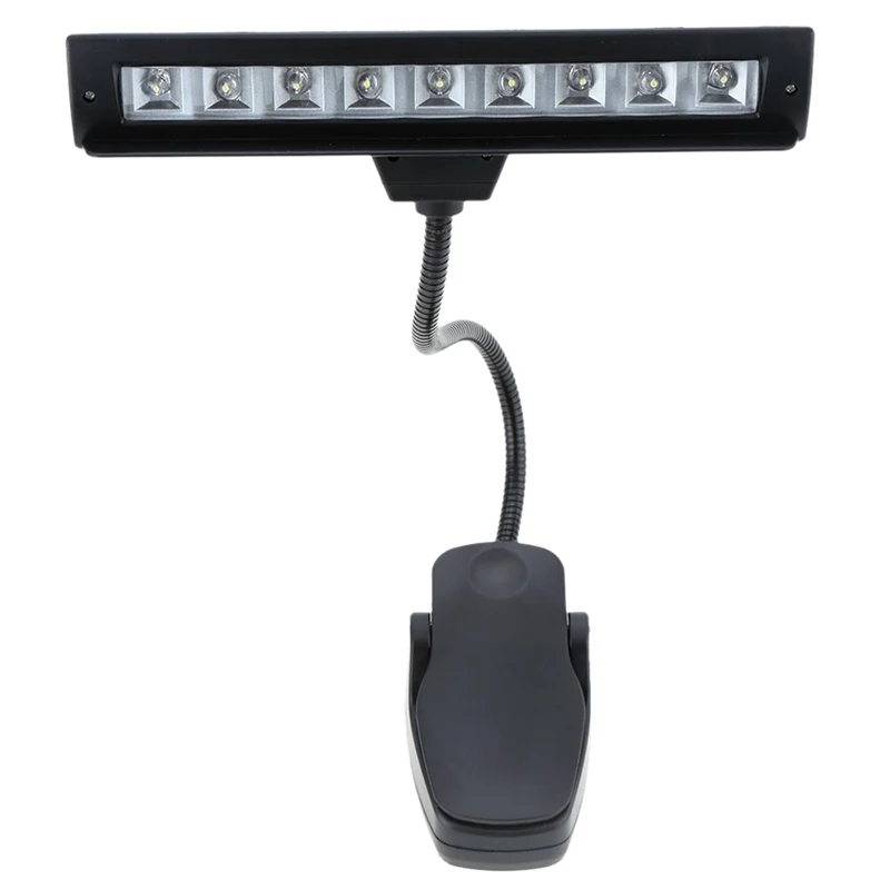 

9 Leds LED Reading Lamp Reading Light Desk Clip Lamp For Piano Music Score Stand Black