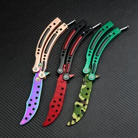 butterfly in knife training stainless steel knife butterfly cs go knife counter strike game folding knife no edge dull tools