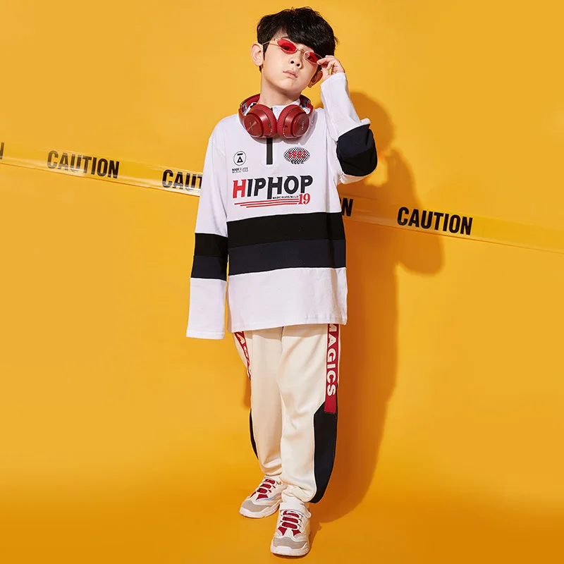 

Kid Kpop Hip Hop Clothing Mock Neck Sweatshirt Shirt Top Streetwear Jogger Sweat Pants for Girl Boy Jazz Dance Costume Clothes
