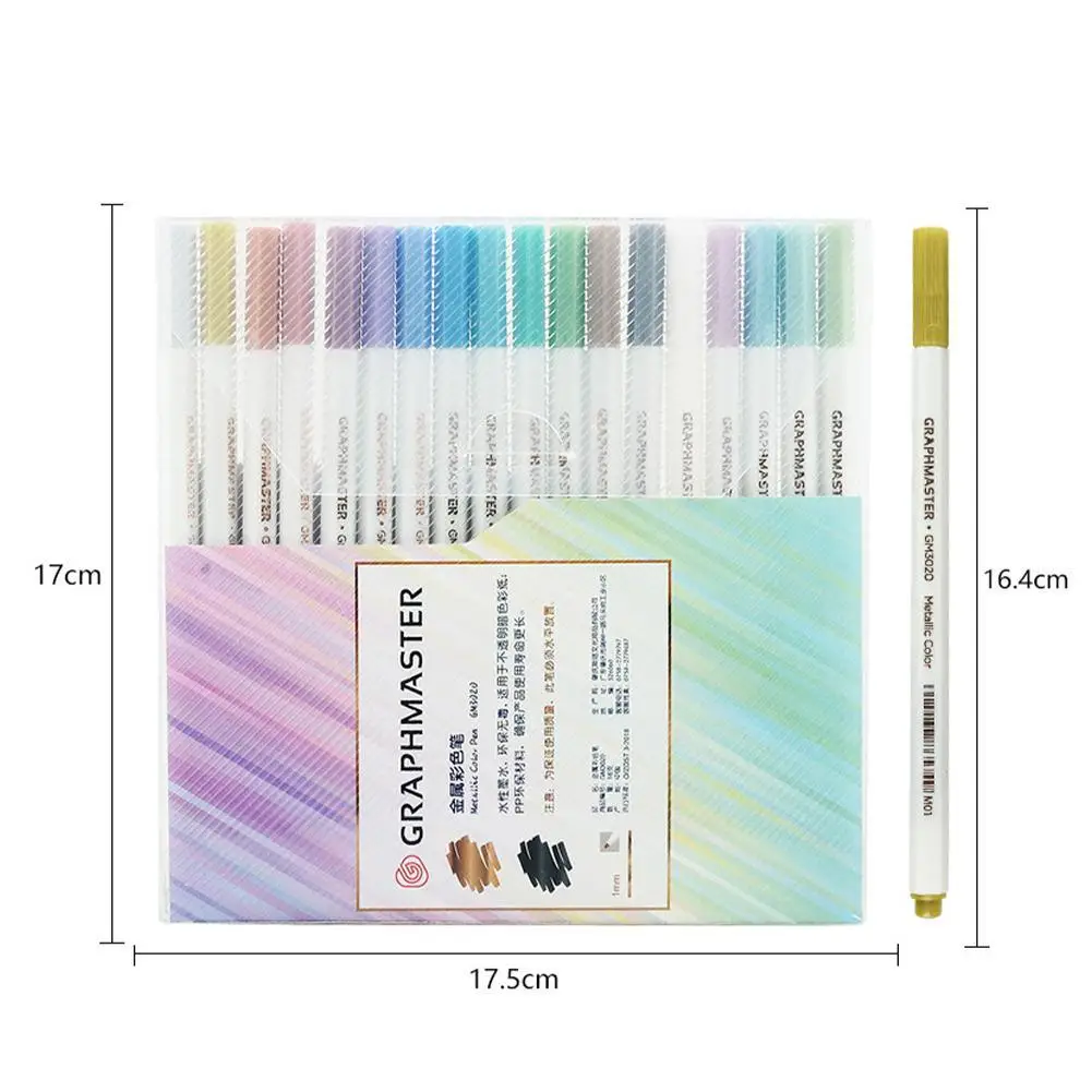 

1 Piece Of 18-color Graffiti Marker Pen Set Painting Pen Photo Art DIY Stationery Pen Marker Pen Album Supplies Metal Color Y8E5
