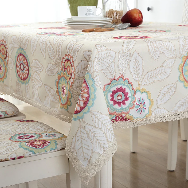 RZCortinas скатерть водонепроницаемая маслостойкая прямоугольная с цветочным