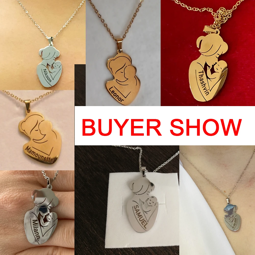 Персонализированные Заказные гравировка имя ожерелье ювелирные изделия семья