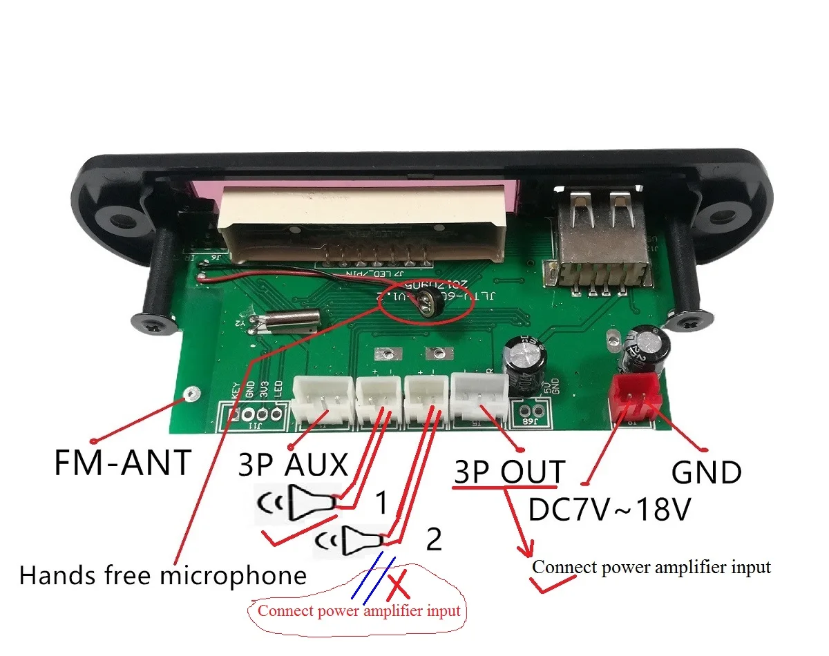 Новый продукт акция Dc7v / 18V 6W Bluetooth стерео усилитель мощности беспроводной плеер