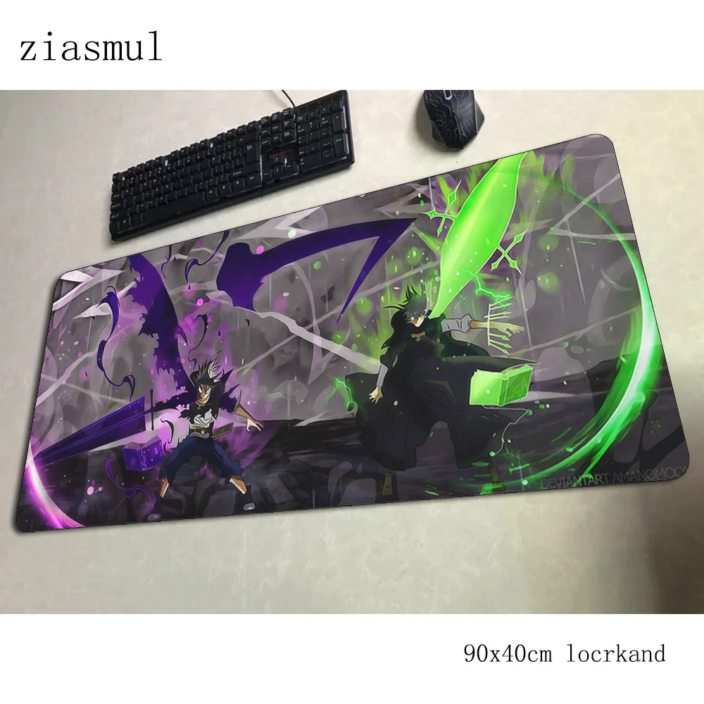 Черный с узором клевера коврик для мыши геймер HD 90 х 40 см ноутбук алюминиевым