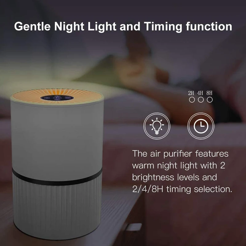 

Air Purifier 5-In-1 Air Purifiers with 4 Layers True Hepa Filter, W ,Aromatherapy Night Light for Bedroom Office