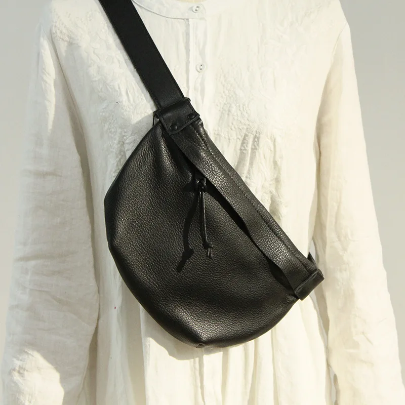

Genuine Leather Women Waist Packs Leather Fanny Belt Bags New High Quality Shoulder Messenger Fashion Chest Crossbody Bag Pouch