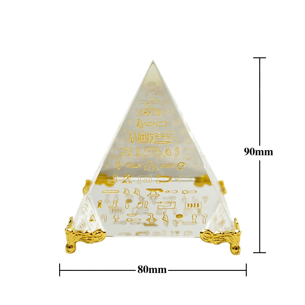 New Hieroglyphs Pyramid Crystal Feng Shui Stone Yoga Energy Healing Ornament Living Room Decoration | Дом и сад