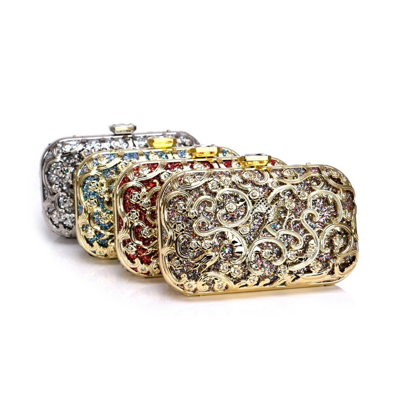 Женские вечерние сумки YINGMI с вырезами металлический клатч цепочкой на плечо и