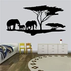 Домашняя Съемная наклейка Слон и дерево Ландшафтная карта, спальня гостиная диван декорация фона LW785